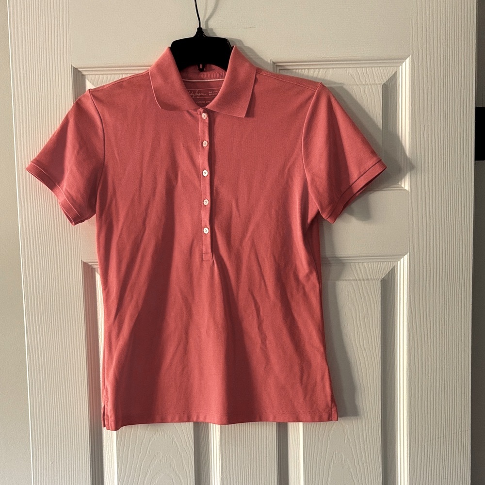 Lady Hagen Coral Button Down Golf Shirt